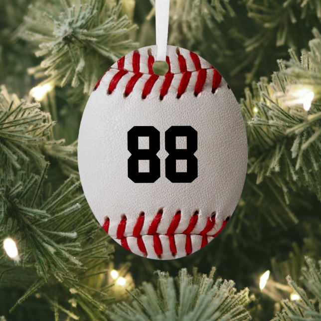 Baseball mit benutzerdefinierbarer Nummer Ornament Aus Metall (InSitu)