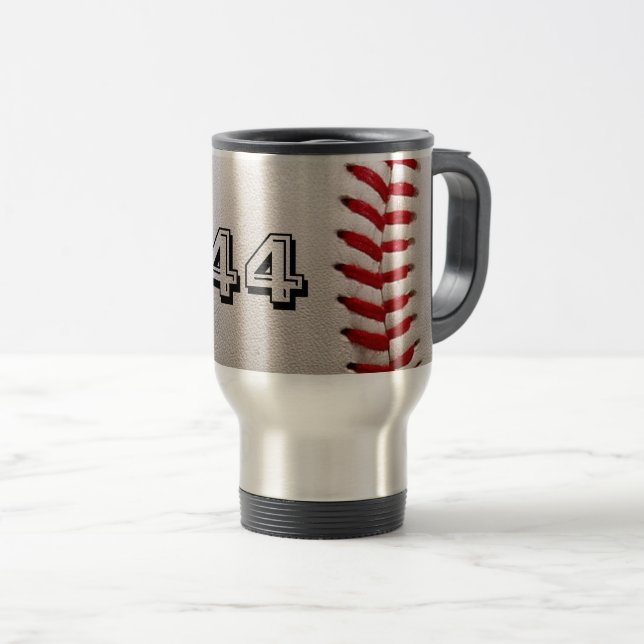 Baseball mit benutzerdefinierbarer Nummer Reisebecher (VorderseiteRechts)