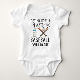 Baseball mit Daddy beobachten | Funny Baseball Baby Strampler