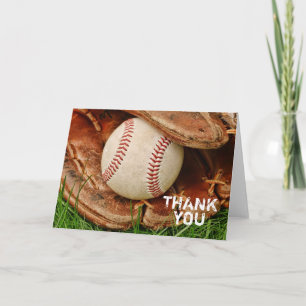 Baseball mit dem alten Mitt Danke Karte