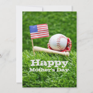 Baseball mit der Fahne Amerikas glücklicher Mutter Feiertagskarte