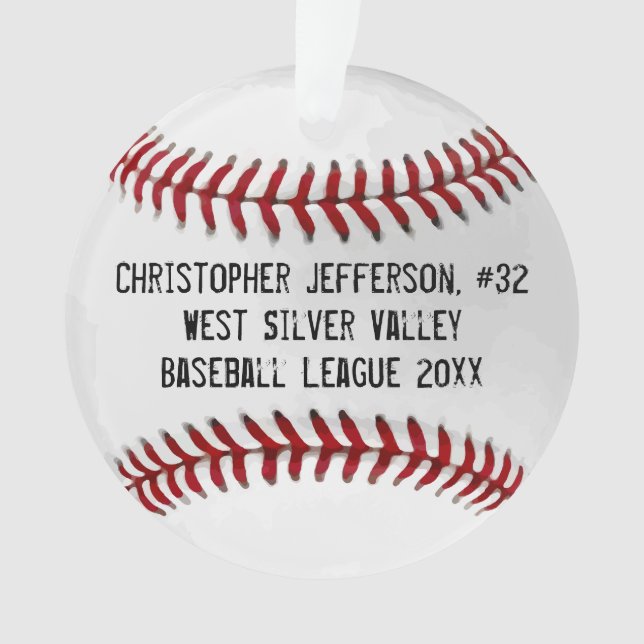 Baseball mit Foto auf der Rückseite Personalisiert Ornament (Vorderseite)
