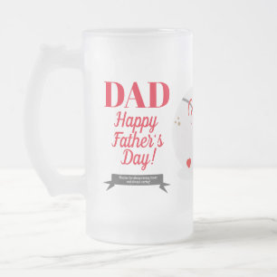 Baseball mit Herz Sportfoto Vatertag Mattglas Bierglas