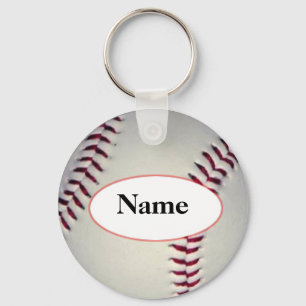 Baseball mit Ihrem Namen darauf Schlüsselanhänger