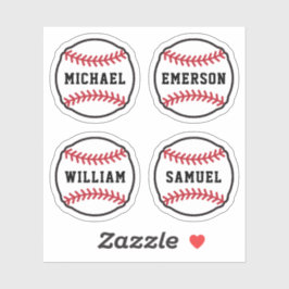 Baseball mit individuelle Name oder Text, Set von Aufkleber