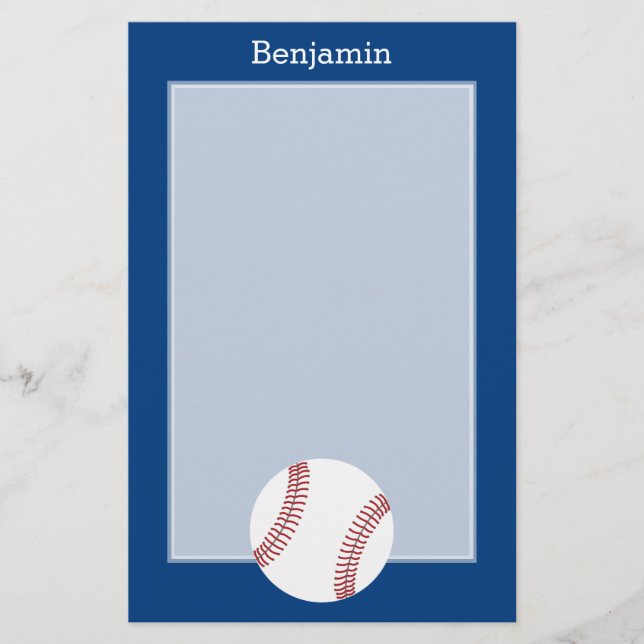 Baseball mit individuellem Namen - königliches Briefpapier (Vorderseite)