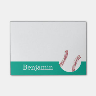 Baseball mit individuellem Namen - Smaragd Post-it Klebezettel