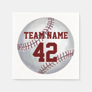 Baseball mit Name und Nummer Serviette