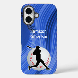 Baseball mit Spieler und Ball personalisieren iPhone 16 Hülle