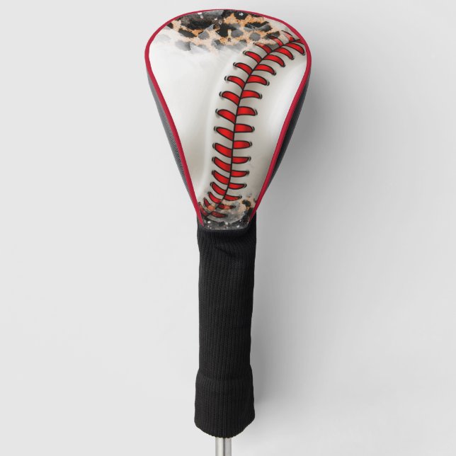 Baseball mit Western Cowhid Golf Headcover (Vorderseite)