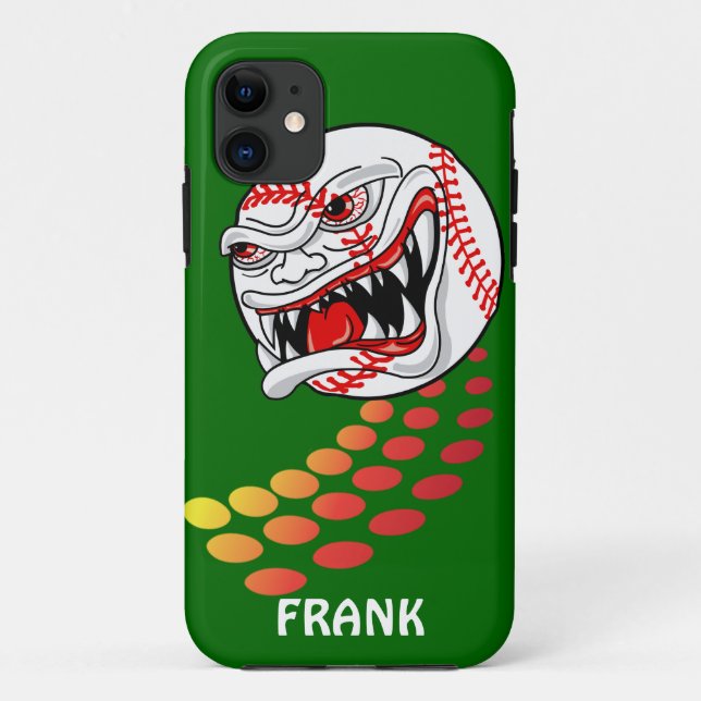 Baseball mit Zähne - Anpassbar! Case-Mate iPhone Hülle (Rückseite)