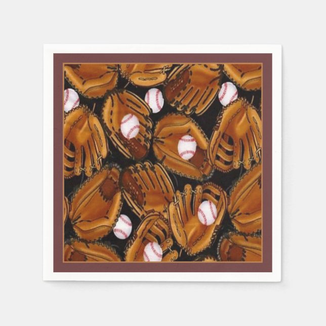 Baseball Mits Pattern Napkins Serviette (Vorderseite)