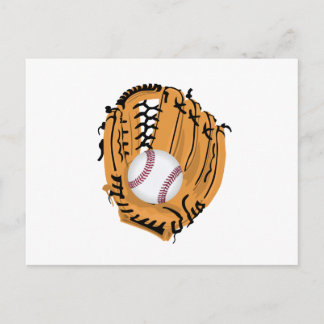 Baseball-Mitt und Ball Postkarte