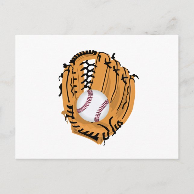 Baseball-Mitt und Ball Postkarte (Vorderseite)