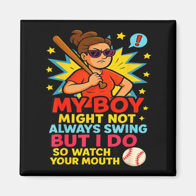 Baseball Mom Funny Quote For Mother's Day Gift  Magnet (Vorne)