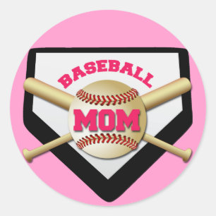 BASEBALL MOM RUNDER AUFKLEBER