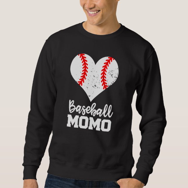 Baseball Momo Baseball Heart Grandma Momo Sweatshirt (Vorderseite)