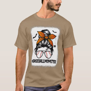 Baseball Momster für Frauen Halloween Mama Messy B T-Shirt