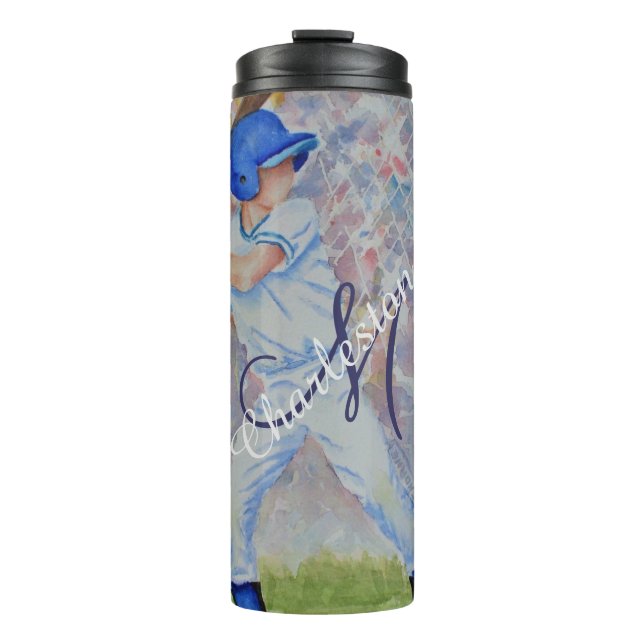 Baseball Monogramm Thermosbecher (Vorderseite)