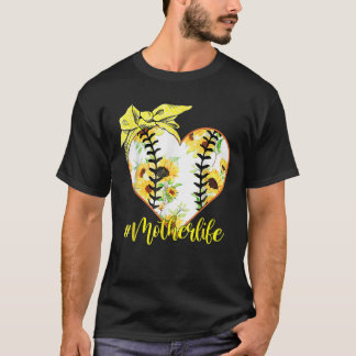 Baseball Mother Ball Floral Bandana Herz Mutter T-Shirt