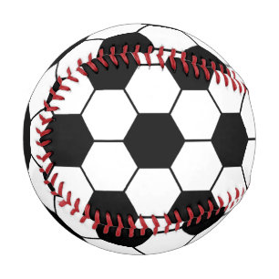 Baseball Motif de balle de football adapté noir blanc