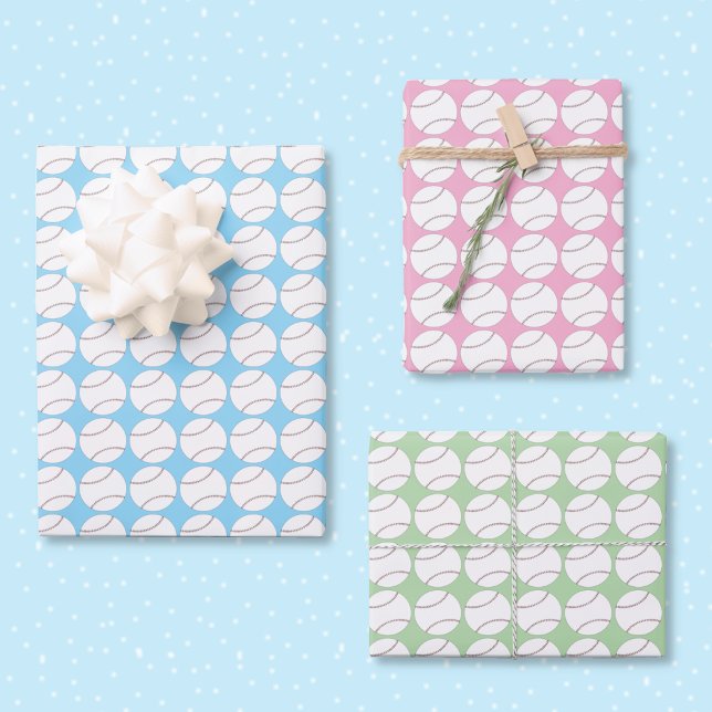 Baseball-Muster-Geschenkpapier-Flat Sheet-Set Geschenkpapier Set (Von Creator hochgeladen)