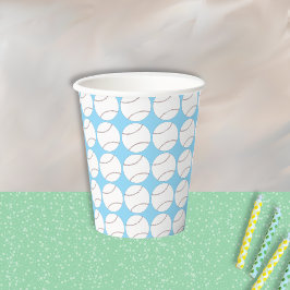 Baseball-Muster Hellblaue Papiertasse Pappbecher