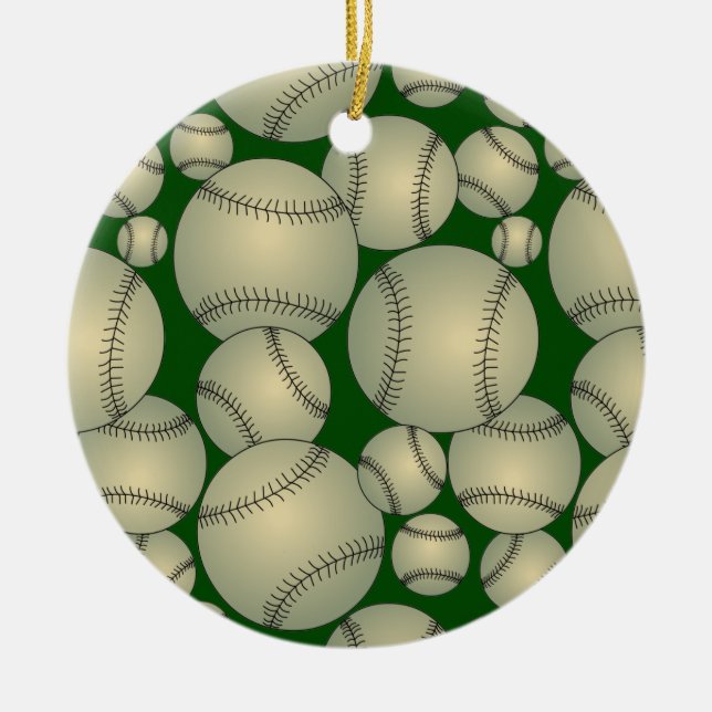 Baseball-Muster Keramik Ornament (Vorne)