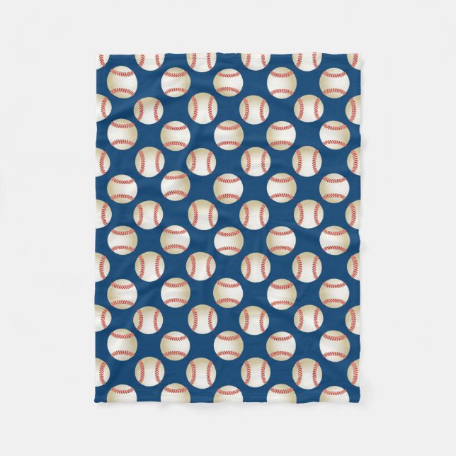 Baseball-Muster-Königsblau-Sport-Thema Fleecedecke (Vorderseite)