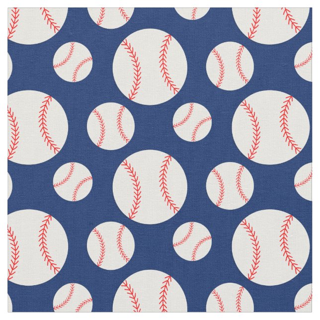 Baseball-Muster Navy Blue Background Stoff (Nahaufnahme)