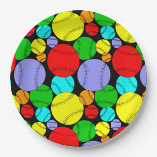 Baseball-Muster Pappteller