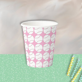 Baseball-Muster Rosa Papiertasse Pappbecher