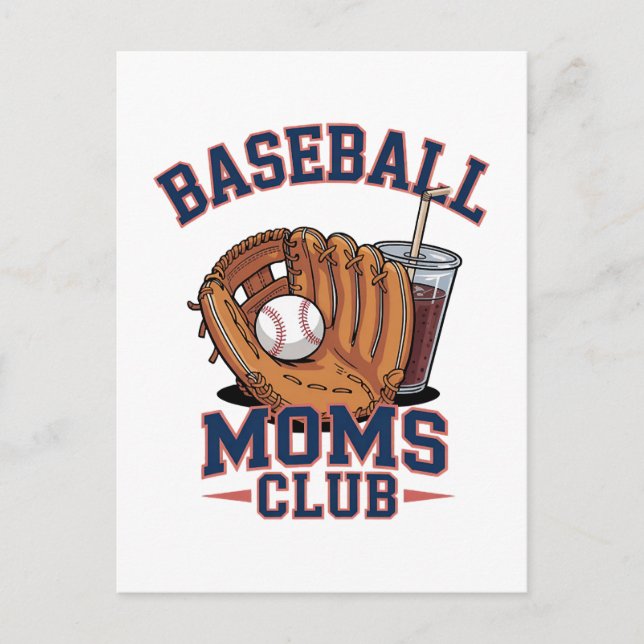 Baseball Mütter Club Muttertag Postkarte (Vorderseite)