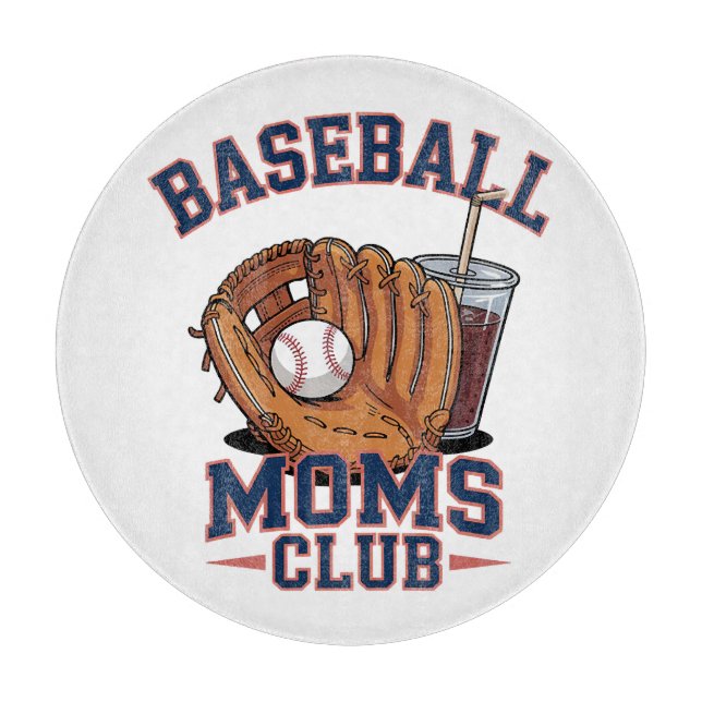 Baseball Mütter Club Muttertag Schneidebrett (Vorderseite)