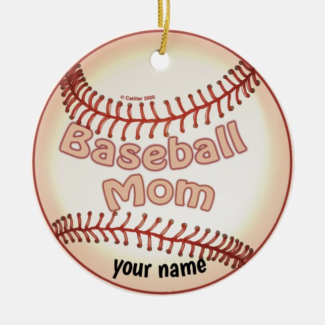 Baseball-Mutter  Keramik Ornament (Vorne)