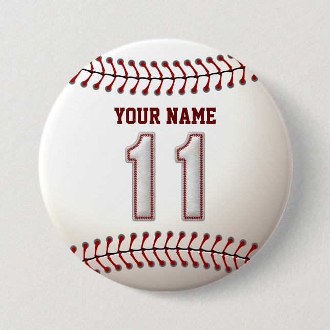 Baseball näht Spieler Nr. 11 und individuellen Button (Vorderseite)
