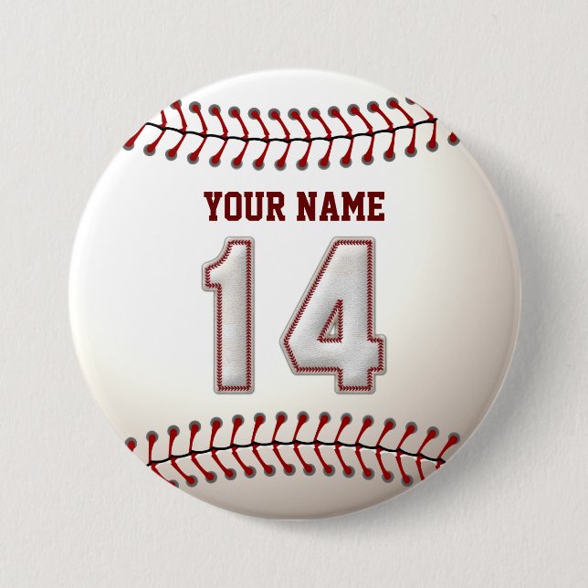 Baseball näht Spieler Nr. 14 und individuellen Button (Vorderseite)