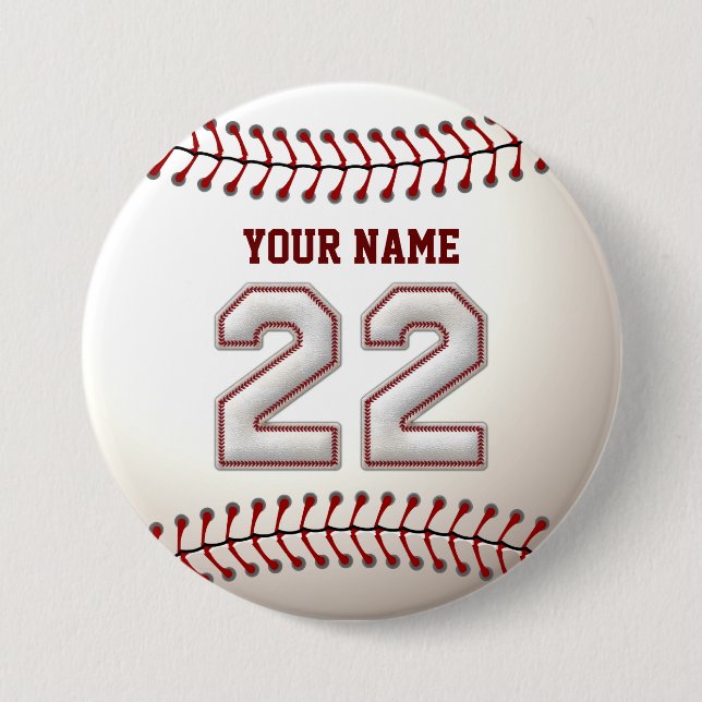 Baseball näht Spieler Nr. 22 und individuellen Button (Vorderseite)