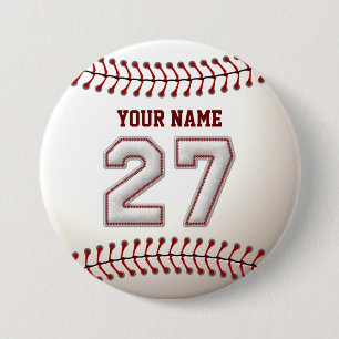 Baseball näht Spieler Nr. 27 und individuellen Button