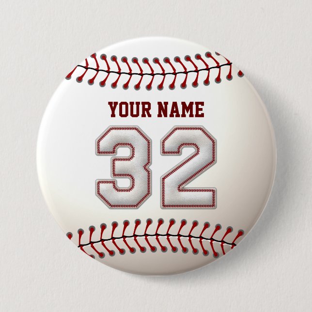 Baseball näht Spieler Nr. 32 und individuellen Button (Vorderseite)