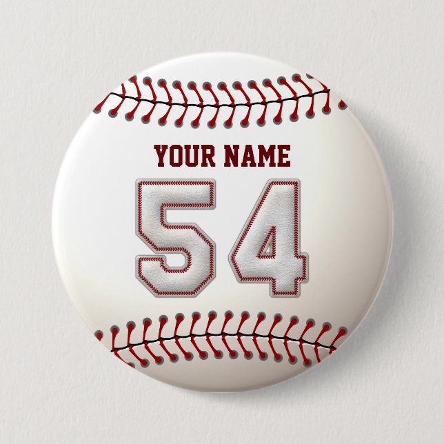 Baseball näht Spieler Nr. 54 und individuellen Button (Vorderseite)