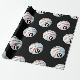 Baseball-Name für die benutzerdefinierte Monografi Geschenkpapier