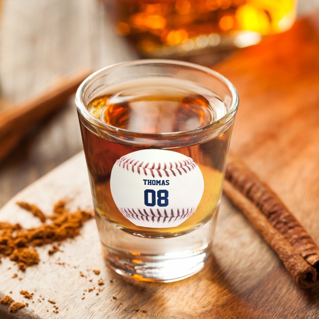 Baseball-Name und -Nummer Personalisiert Schnapsglas (Von Creator hochgeladen)