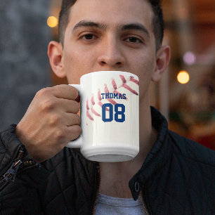 Baseball-Name und Zahl personalisiert Zweifarbige Tasse