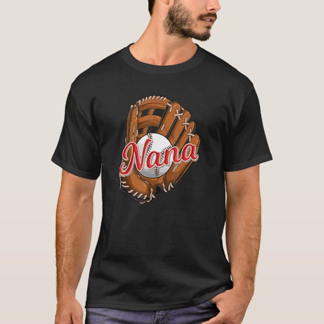 Baseball Nana  Softball Sport Player Nanny  Humor T-Shirt (Vorderseite)