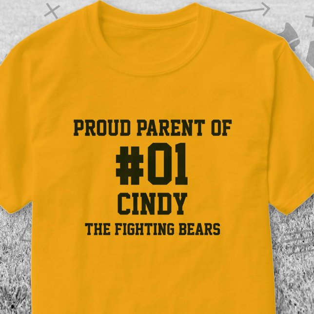 Baseball Navy Gold Team T-Shirt (Navy and Gold Baseball Proud Parent of T-Shirt. Celebrate your high school or college athlete.)