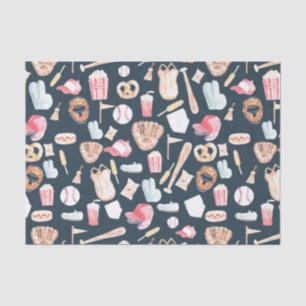 Baseball Navy Textur Seidenpapier