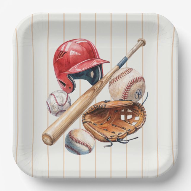 Baseball-Neuling Geburtstag Pappteller (Vorderseite)