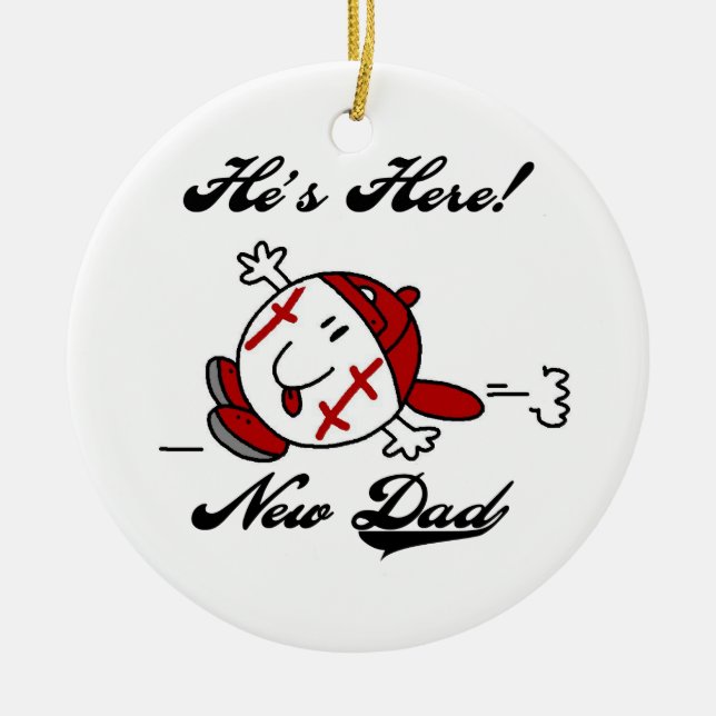 Baseball New Dad T - Shirt und Geschenke Keramikornament (Vorne)