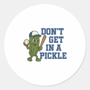 Baseball nicht in einem Picknick Funny Baseball Re Runder Aufkleber